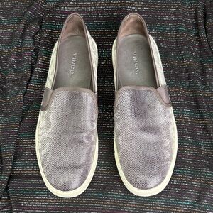 Vince Textured Gray Slip-On Shoes
